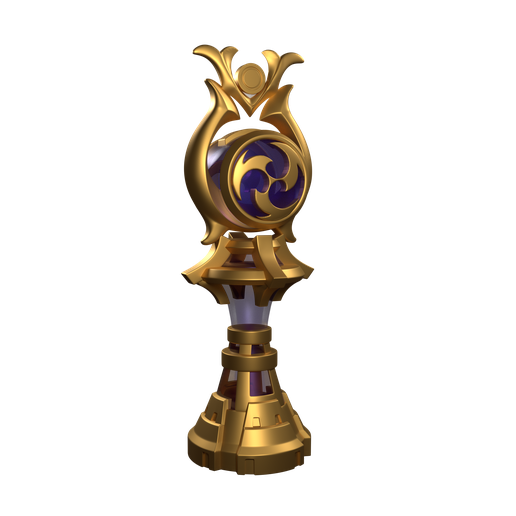 a 3d render of the electro gnosis from genshin impact